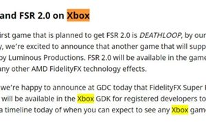 微软玩家有福了！Xbox系列主机将支持AMD FSR 2.0技术