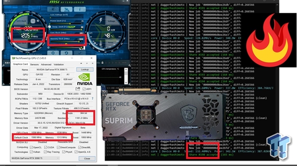 NVIDIA RTX 3090 Ti显存超频24GHz：挖矿性能暴涨25％