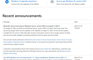 微软再次提醒:Windows Server 20H2下月停更