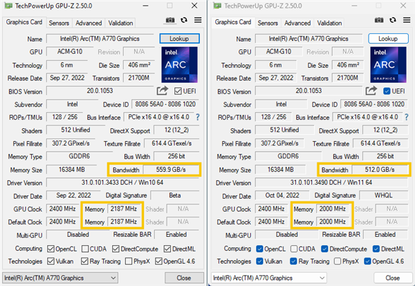 Intel Arc A770公版显卡偷偷降频？真相暂时不明