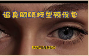 逼真眼睛模型预设包 FlippedNormals – Eye Kit，包含Blend, EXR, Fbx, lxo, ma, obj, tbmat等格式插图