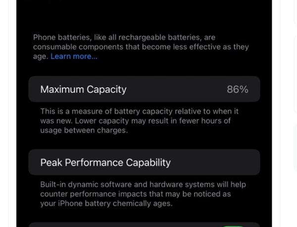 iPhone 14 Pro电池衰减严重:不到一年只剩86%容量!大批用户截图吐槽
