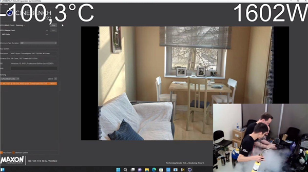 功耗超1600W！AMD 96核心撕裂者极限超频：Cinebench R23破20万创纪录