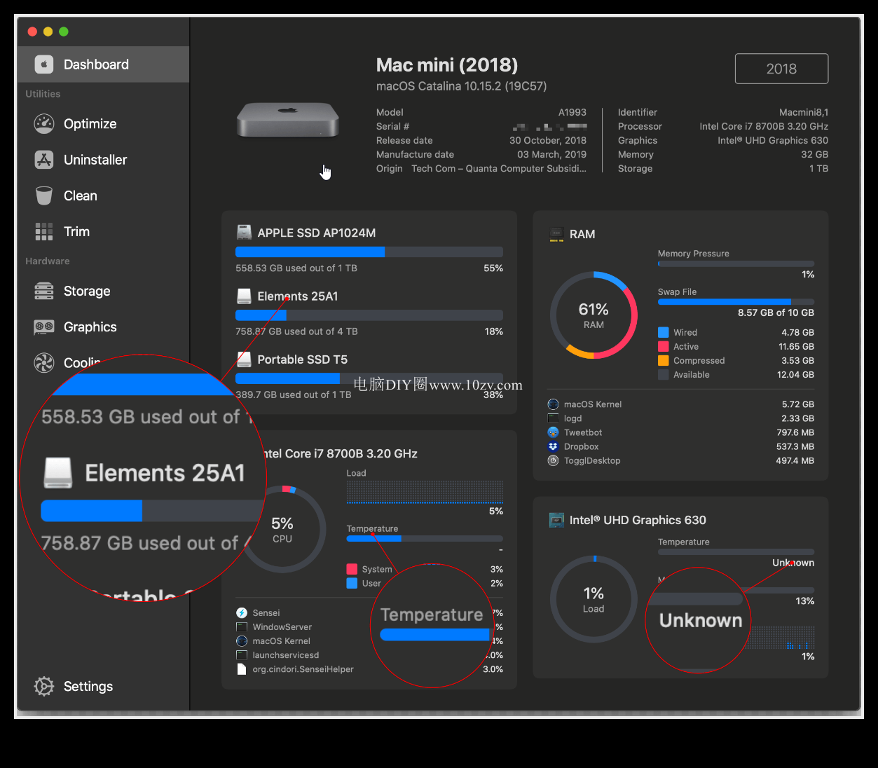 macOS：System Dashboard Pro 1.10.0 MAS 系统状态监测电脑DIY圈-电脑DIY,一个分享电脑DIY硬件,电脑软件,软件素材资源,各类教程的博客-鑫屿翔网络电脑DIY圈