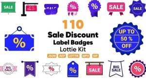 AE模板 110组宣传促销打折徽章标签矢量图形动画 Sale Discount Label Lottie Badges电脑DIY圈-电脑DIY,一个分享电脑DIY硬件,电脑软件,软件素材资源,各类教程的博客-鑫屿翔网络电脑DIY圈