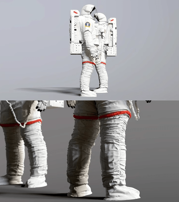 高精度太空服宇航员模型来了！人物太空角色服装MAX FBX OBJ Blend格式3D模型插图1