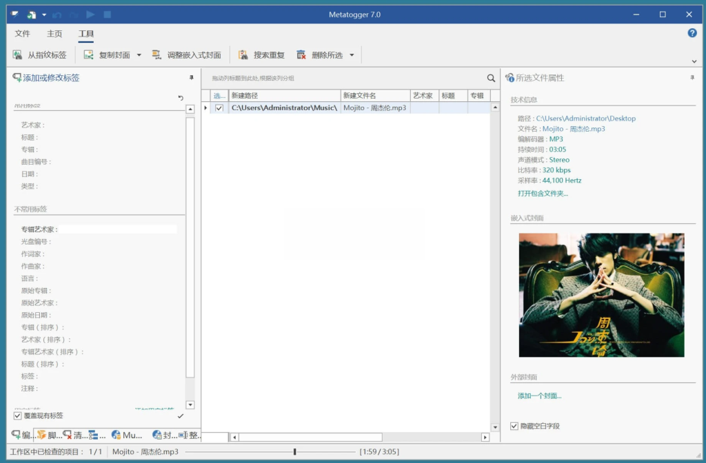 Metatogger v7.5.0.1 绿色版 – 音频文件标签编辑器插图