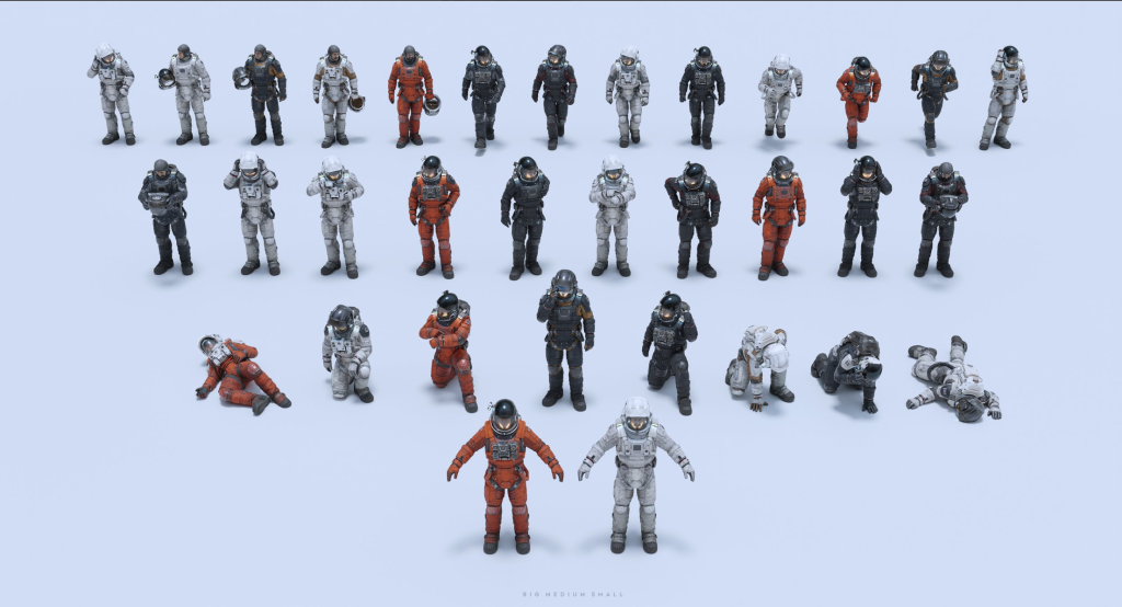 BMS太空宇航员3D模型宇航员角色多格式资产模型插图