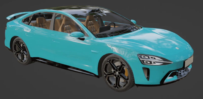 雷军汽车小米su7模型，含blend和3dmax格式插图1