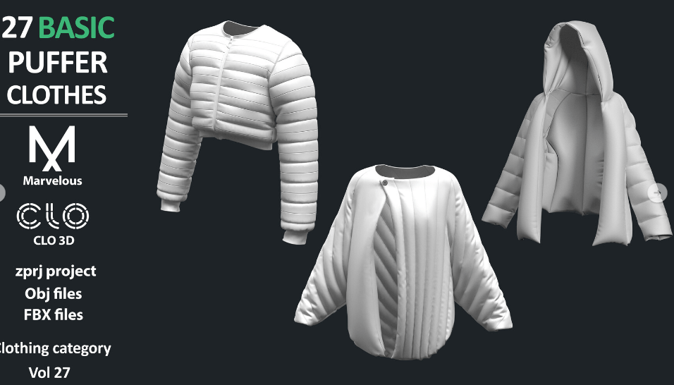 27件时尚女性羽绒棉服大衣夹克帽子等服装3d模型合集，多款格式含贴图电脑DIY圈-电脑DIY,一个分享电脑DIY硬件,电脑软件,软件素材资源,各类教程的博客-鑫屿翔网络电脑DIY圈