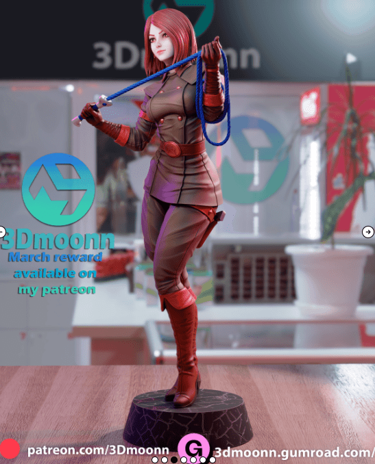 薇普Whip《拳皇》游戏角色雕刻手办3D打印模型，独立角色3D模型插图1