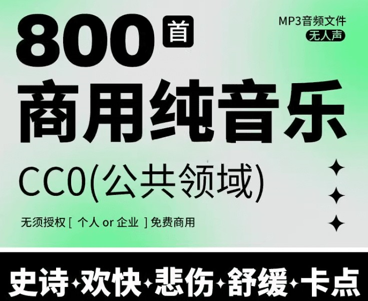 800+首顶级可商用音效BGM素材合集！全中文分类，精选素材插图1