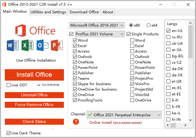 Office 2013-2024 C2R Install + Lite v7.7.7.7本程序专为在线安装及激活 Microsoft Office电脑DIY圈-电脑DIY,一个分享电脑DIY硬件,电脑软件,软件素材资源,各类教程的博客-鑫屿翔网络电脑DIY圈
