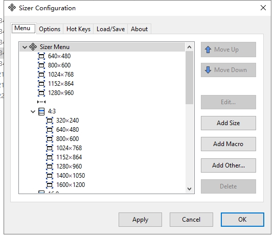 Sizer Configuration(窗口大小调整工具)v4.0一款简便实用的窗口大小调整工具插图