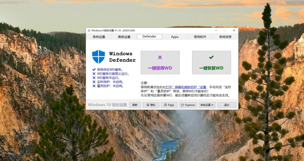 一键关闭Win杀毒和禁止Win系统更新删除系统无用应用插图2
