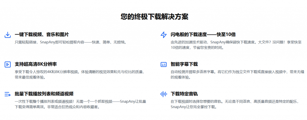 SnapAny海内外视频下载神器！支持10,000+网站视频、音乐、图片，免费且强大win/macos插图2